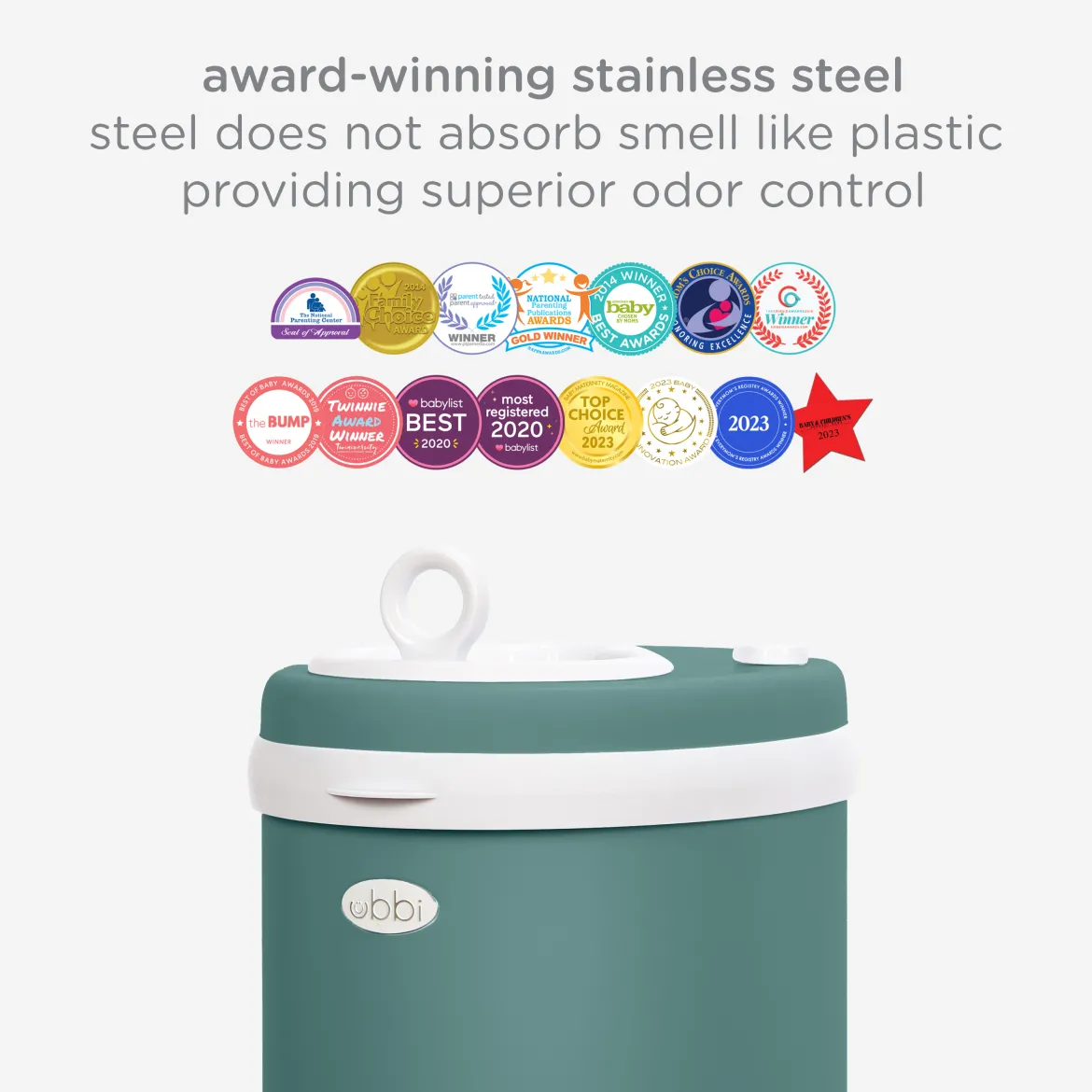 Ubbi x Babylist Matte Steel Diaper Pail