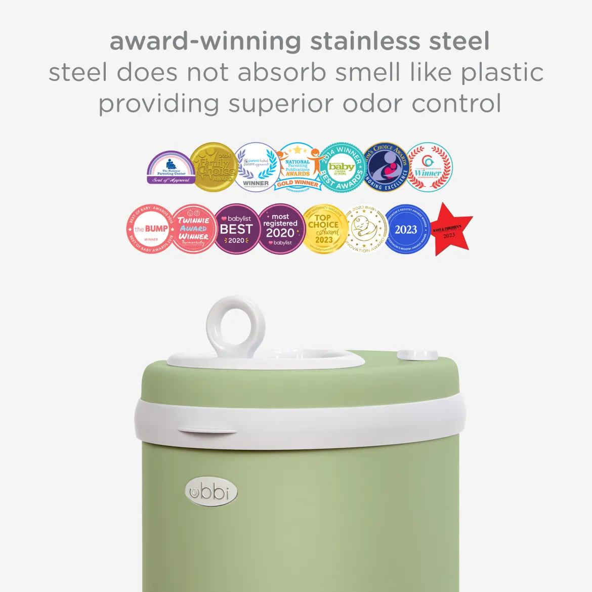 Ubbi x Babylist Matte Steel Diaper Pail