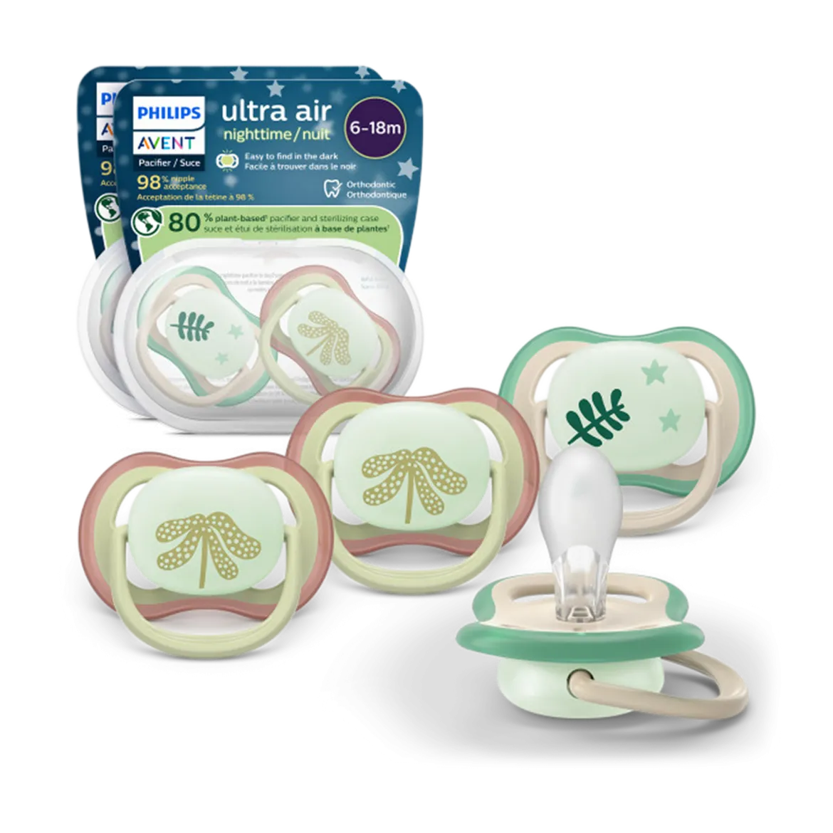 Ultra Air Pacifier Night 6-18M (4 Pack)