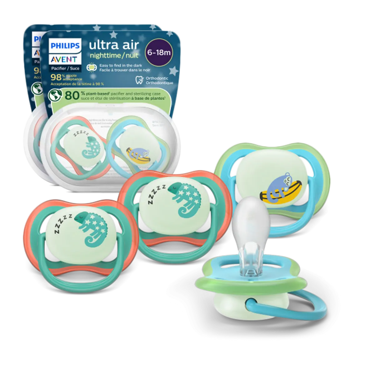 Ultra Air Pacifier Night 6-18M (4 Pack)