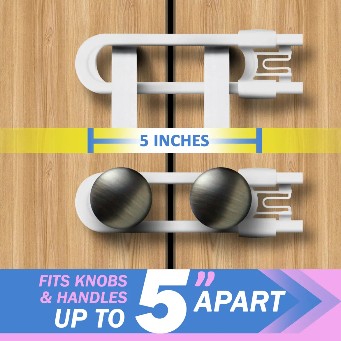 U Shape Sliding Cabinet Locks (4 Pack)