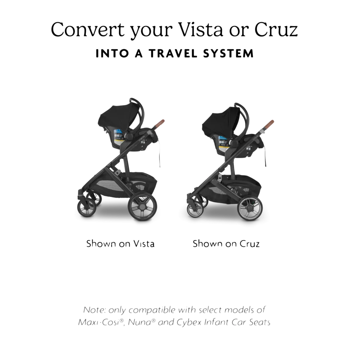 Vista & Cruz Car Seat Adapters for Maxi-Cosi, Nuna and Cybex