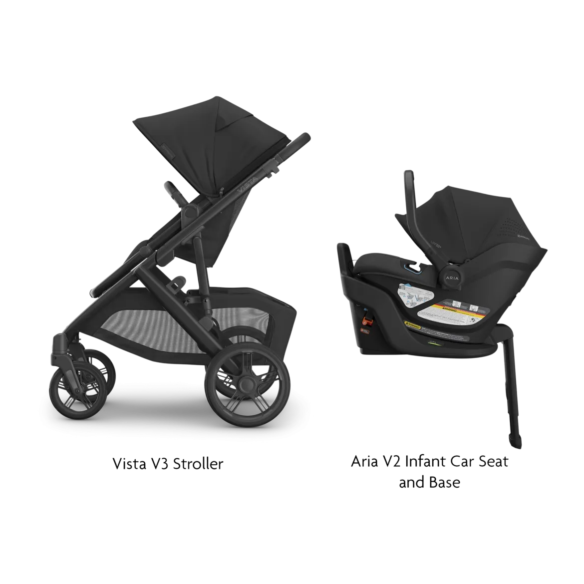 Vista V3 Stroller & Aria V2 Lightweight Infant Car Seat Travel System