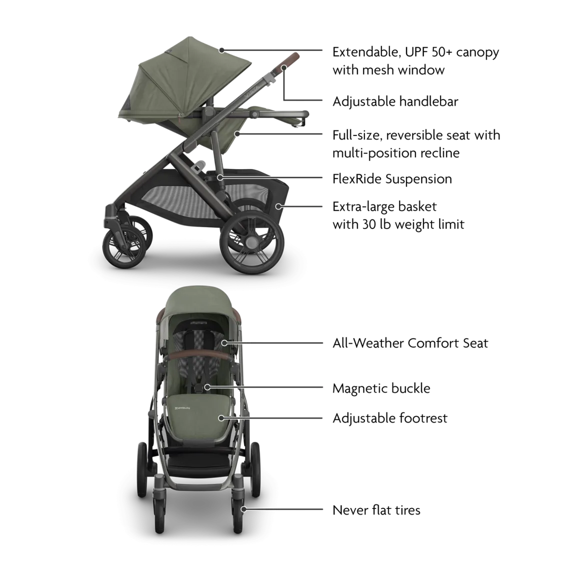 Vista V3 Stroller & Aria V2 Lightweight Infant Car Seat Travel System