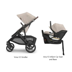 Vista V3 Stroller & Aria V2 Lightweight Infant Car Seat Travel System