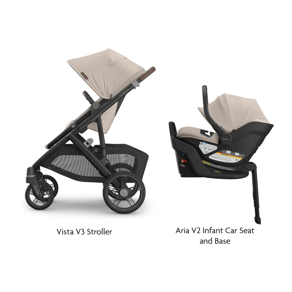 Vista V3 Stroller & Aria V2 Lightweight Infant Car Seat Travel System