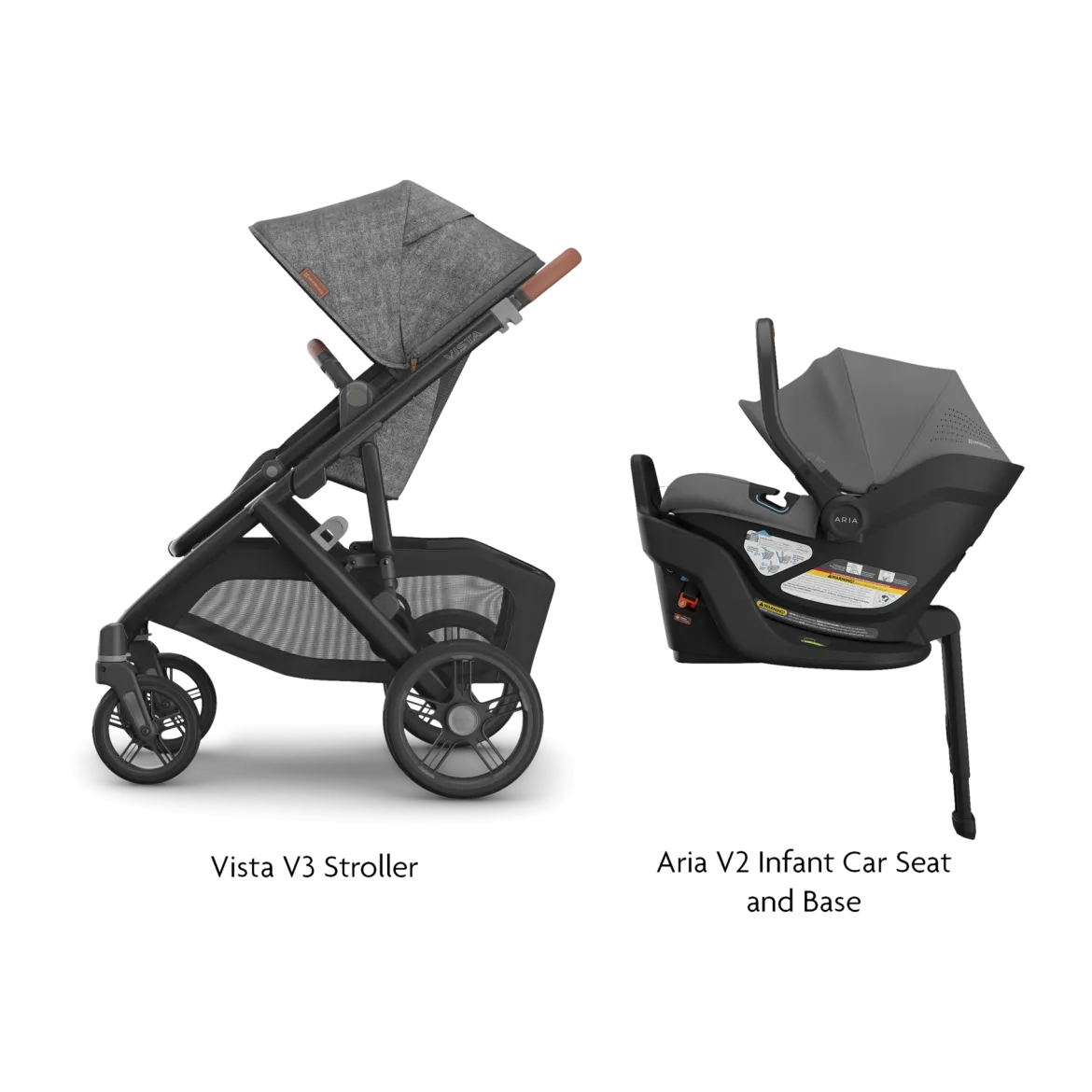 Vista V3 Stroller & Aria V2 Lightweight Infant Car Seat Travel System