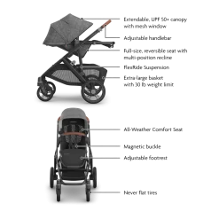 Vista V3 Stroller & Aria V2 Lightweight Infant Car Seat Travel System