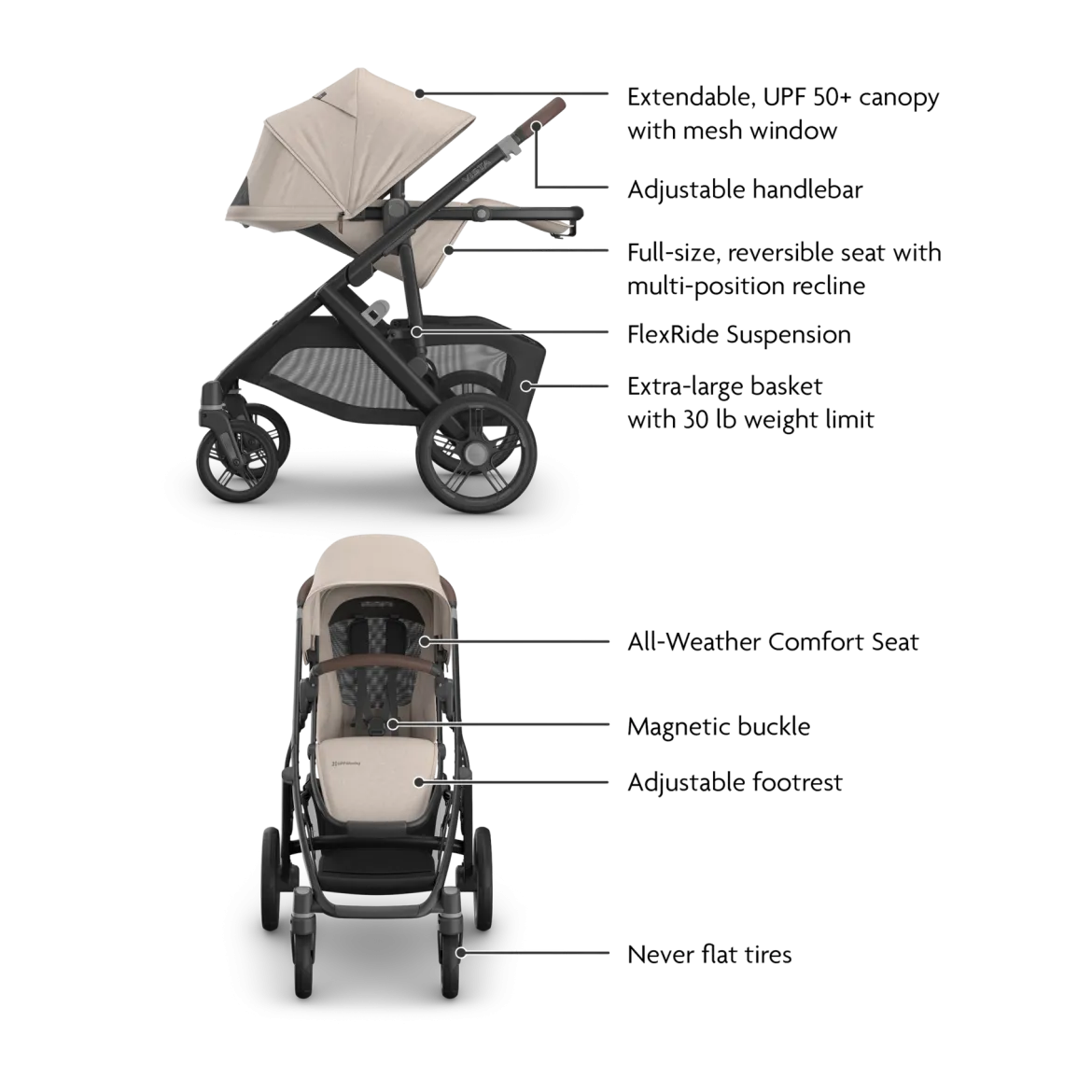 Vista V3 Stroller & Aria V2 Lightweight Infant Car Seat Travel System