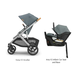 Vista V3 Stroller & Aria V2 Lightweight Infant Car Seat Travel System