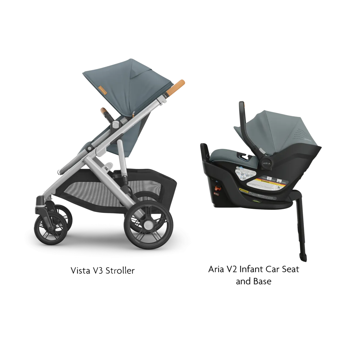 Vista V3 Stroller & Aria V2 Lightweight Infant Car Seat Travel System