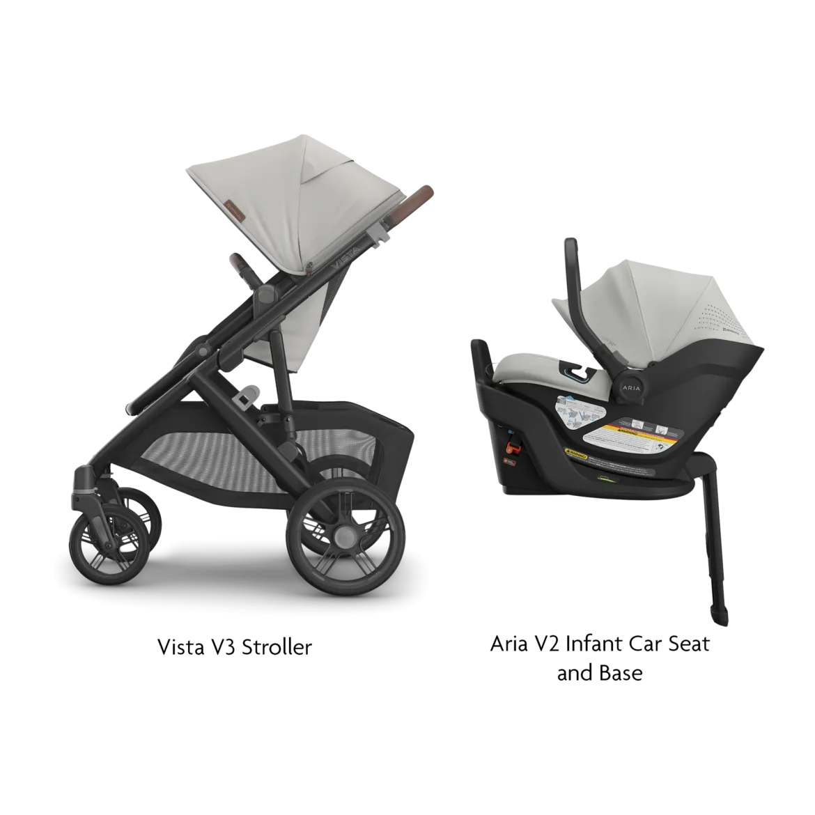 Vista V3 Stroller & Aria V2 Lightweight Infant Car Seat Travel System
