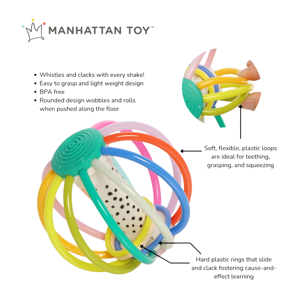 Whistle Ball Colorpop Rattle