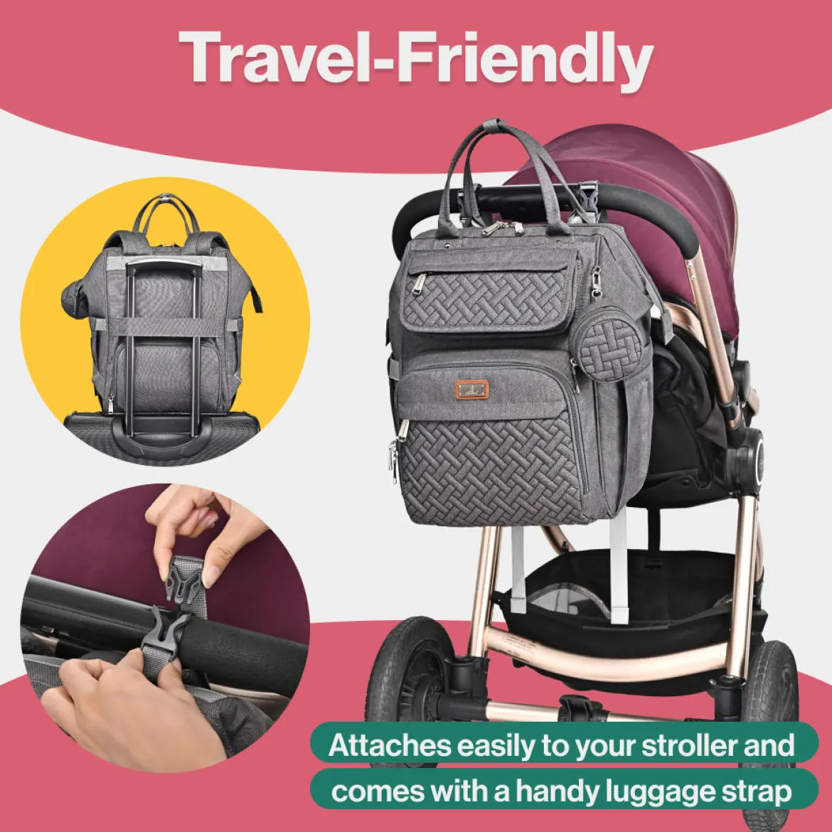 WideTop Diaper Bag Backpack