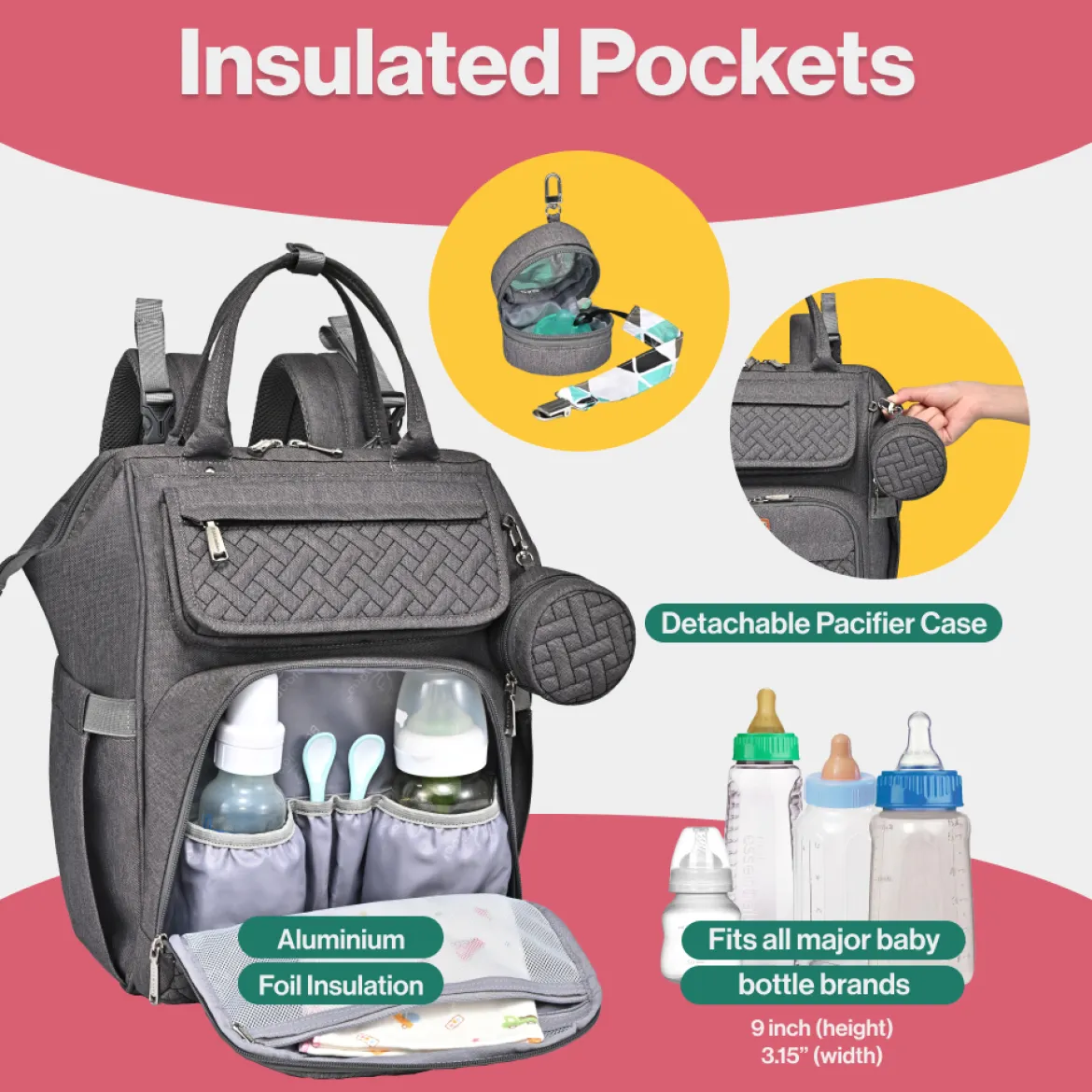 WideTop Diaper Bag Backpack