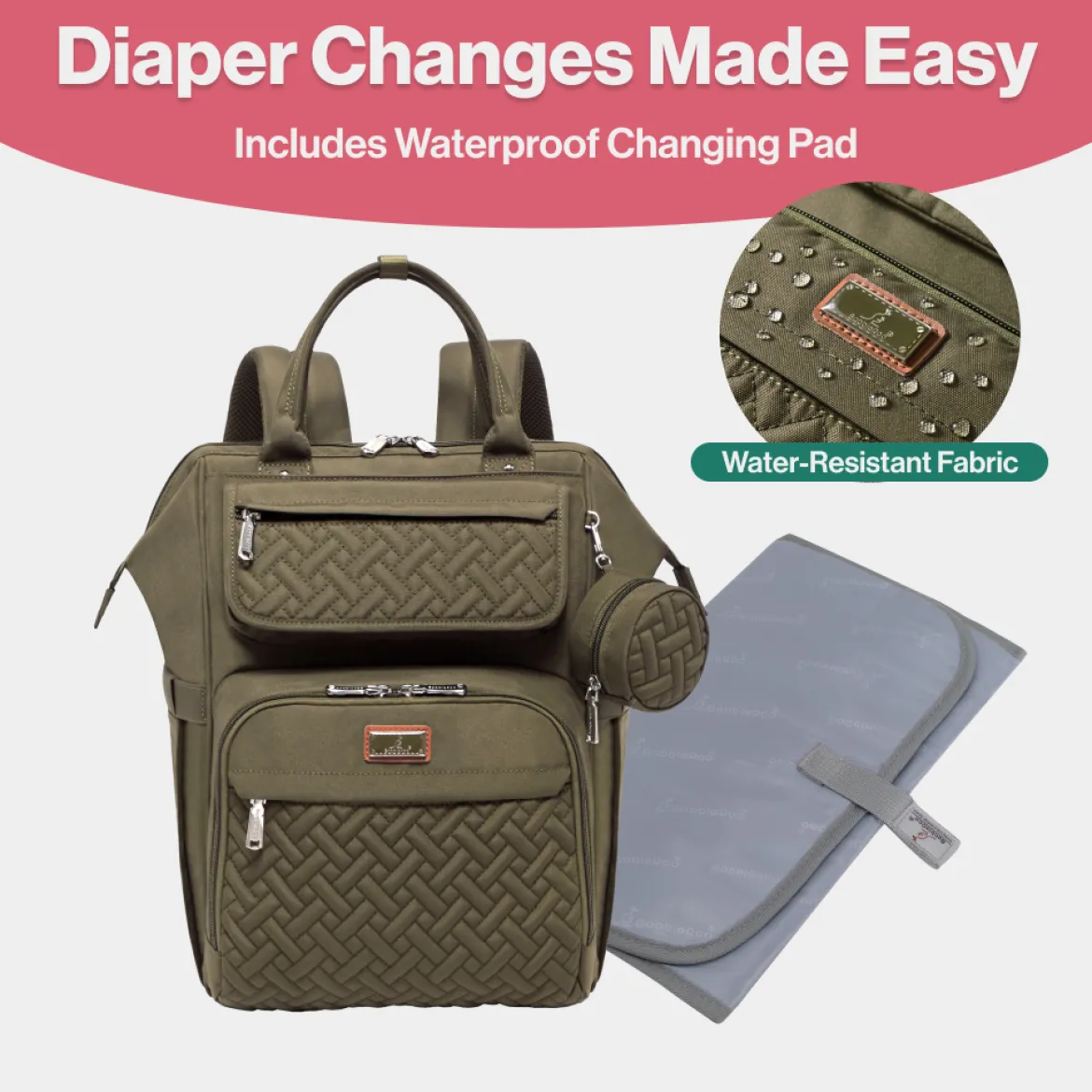 WideTop Diaper Bag Backpack